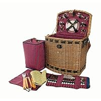 Outdoor Travel The Tuscan Elite Picnic Basket Deluxe for 4 with BBQ Tools
