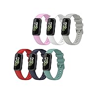 Sporty Wristbands Compatible with Fitbit Inspire 3 Health Tracker Replacement Accessories Soft Silicone Watch Bands for Inspire3 Fitness Tracker S/L