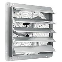 VEVOR 24'' Shutter Exhaust Fan, High-speed 3320 CFM, Aluminum Wall Mount Attic Fan with AC-motor, Ventilation and Cooling for Greenhouses, Garages, Sheds, Shops, FCC (No Power Plug Included)