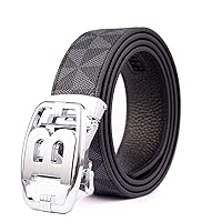 Chophilly&Co Automatic Lock Golf Men's Business Belt, Gentlemen, Casual, No Holes, Fashionable, Stepless Adjustment, Size Adjustable, Large Size, 1.4 inches (3.5 cm), Genuine Leather, Automatic Lock, Cowhide Leather, Long Model, Slide Type, Work (51.2 inches (130 cm)