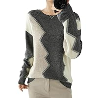 100% Wool Women's Sweater Fall O Neck Fashion Pullover Long Sleeve Soft Sweater