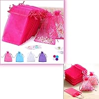 100PCS 4x6 Inch Organza Gift Bags(Pink) & 60PCS 3x4 Inch Candy Bags(Pink)