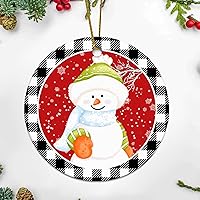 Personalized 3 Inch Christmas Snowman Snowflake White Ceramic Ornament Holiday Decoration Wedding Ornament Christmas Ornament Birthday for Home Wall Decor Souvenir.