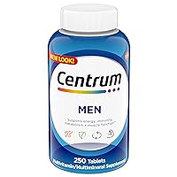 Multivitamin for Men, Multivitamin/Multimineral Supplement with Vitamin D3, B Vitamins and Antioxidants, Gluten Free, Non-GMO Ingredients - 250 Count