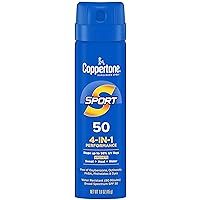 Coppertone SPORT Sunscreen Spray SPF 50, Water Resistant, Continuous Sunscreen, Broad Spectrum 50 Travel Size, 1.6 Oz