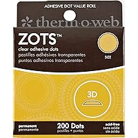 THERMOWEB Zots Clear Adhesive Dots, 3D, 1/2