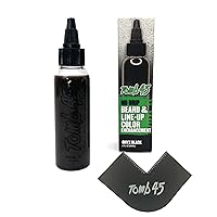Tomb45 Beard & Lineup Enhancement Coloring + Klutch Card 2.0 (Black) | Water-proof, Shampoo-Safe, Safe on Skin (Onyx - Black)