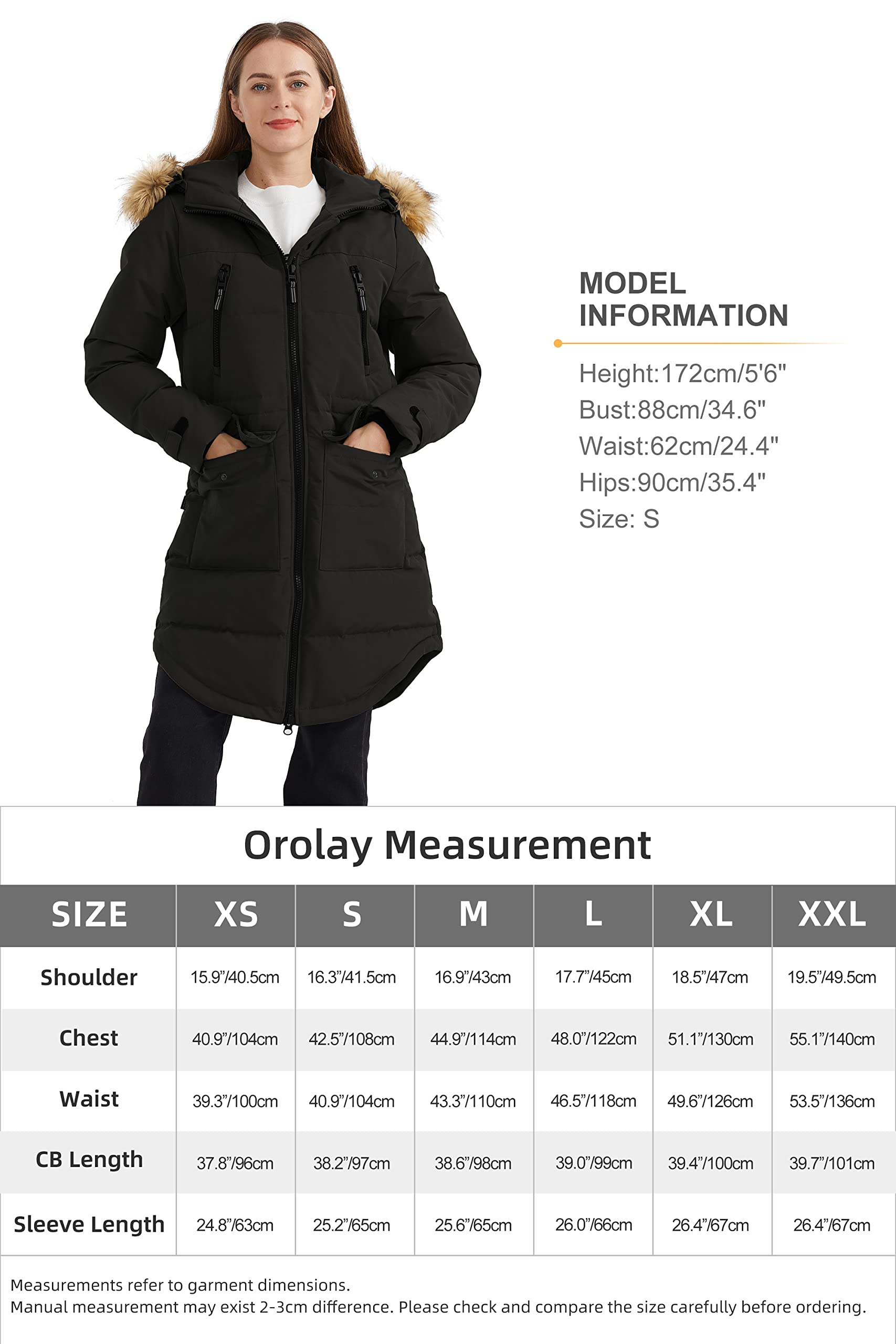 Orolay Women's Thickened Down Jacket Winter Warm Down Coat