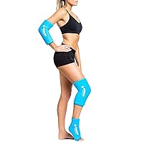FreezeSleeve Ice & Heat Therapy Sleeve- Reusable, Flexible Gel Hot/Cold Pack, 360 Coverage for Knee, Elbow, Ankle, Wrist- Turquoise, Small/Medium