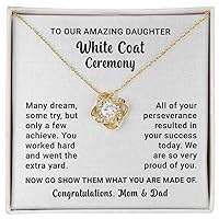White Coat Ceremony Gift Necklace, White Coat Ceremony Present for Her New Doctor Gift Love Knot Necklace, New Doctor Gift, Gift For Amazing Daughter, Chiropractor White Coat Ceremony, Congratulations Beautiful Daughter Love From Mom & Dad.