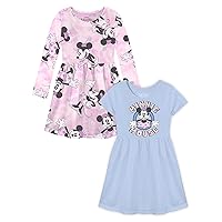 Disney Big Girl's 2-Pack Minnie Mouse Pretty Pink Blue Dresses