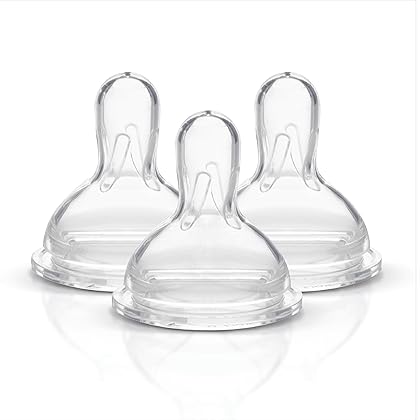 Medela Slow Flow Spare Nipples with Wide Base, 3 Pack, Compatible with Medela Storage Bottles, Made Without BPA