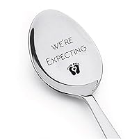 Boston Creative company LLC We're Expecting Spoon Pregnancy Announcement Spoon New Baby Mom You're Going to be a Daddy Gift Unique Announcement for Having a Baby Engraved Unique Gift Ideas