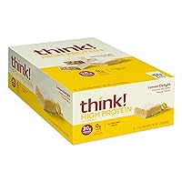 think! Protein Bars, Chocolate Fudge and Lemon Delight Flavors, 20g Protein, 0g Sugar, Gluten Free, 10 Count