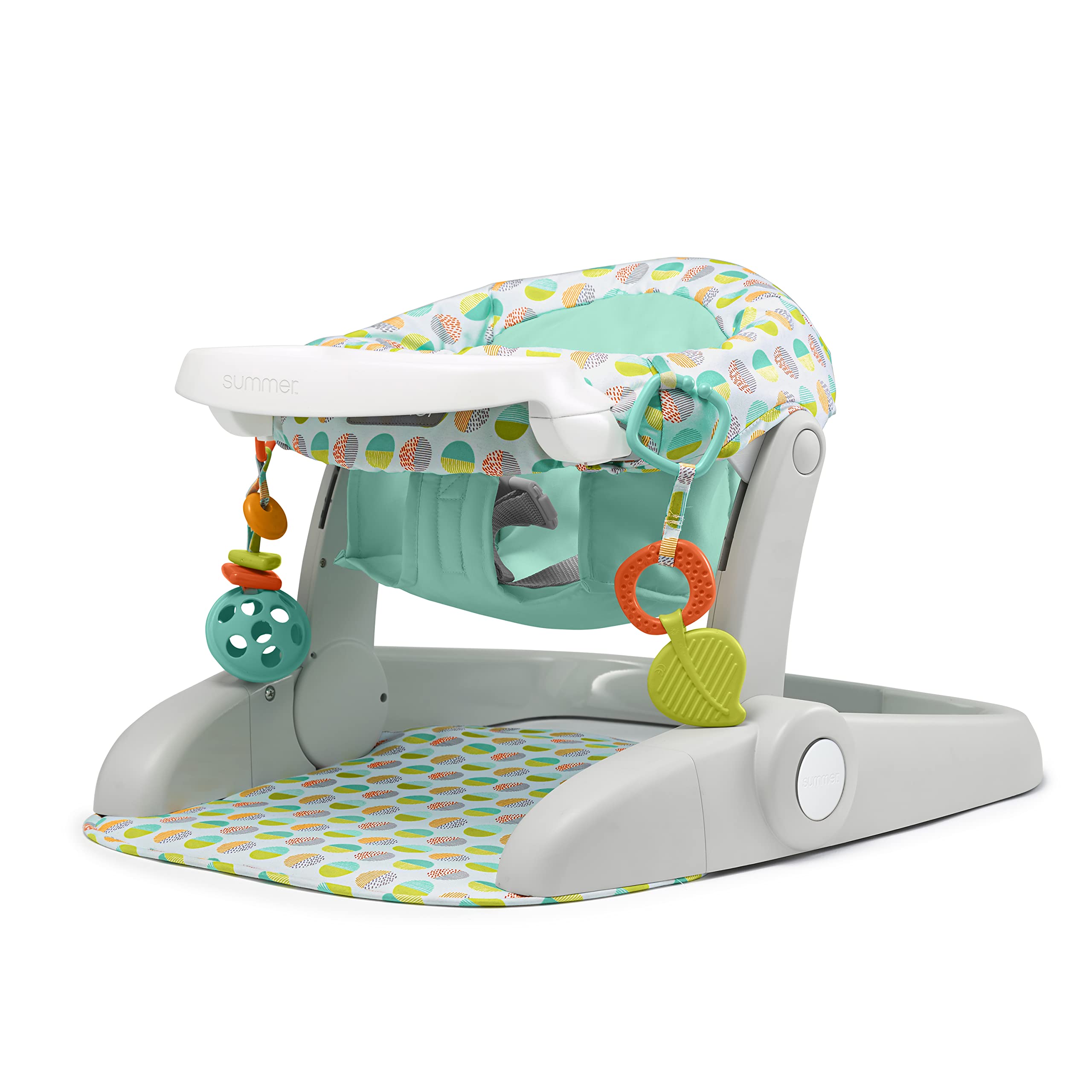 Summer Learn-to-Sit Stages 3-Position Floor Seat, Sweet-and-Sour Neutral – Sit Baby Up to See The World – Baby Activity Seat is Adjustable for Ages 6-12 Months – Includes Toys and Tray