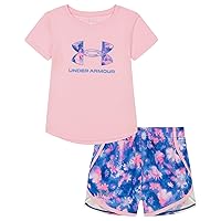 Under Armour UA PRINTED WOVEN SHORT SET, PINK FLORAL, 5