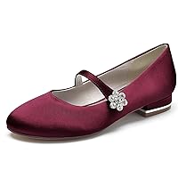 Womens Rhinestones Wedding flats Comfort Shoes Round Toe Mary Jane Pumps