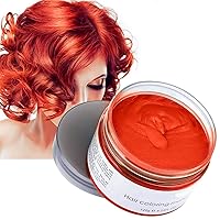 Red Temporary Hair Color Wax Dye, Acosexy Kids Hair Spray Wax Dye Pomades Disposable Natural Hair Strong Style Gel Cream Hair Dye,Instant Hairstyle Mud Cream for Party, Cosplay, Masquerade etc. (Red)