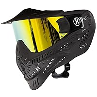 HK Army HSTL Goggle Paintball Airsoft Mask with Anti Fog Thermal Lens (Black/Gold Lens)