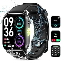 2024 Newest 2.0'' HD Eyes Protect Smart Watch for Men Women (Answer/Call),Alexa Built-int,100+ Sport Modes,24/7 Health Monitoring,Fitness Tracking,Compatible Android iOS (‎Black)