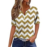 Business Casual Outfits for Women,Short Sleeve Shirts for Women Vintage V-Neck Boho Tops for Women Going Out Tops for Women