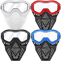 4Pack Tactical Mask Compatible with Nerf Rival,Apollo,Zeus,Khaos,Atlas,Artemis Blasters Rival Mask, Full Mask Protect Eyes for Kids CS Airsoft Shooting Game Party
