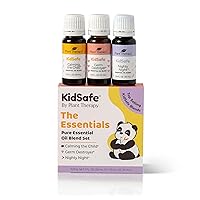 KidSafe The Essentials Blend Set 100% Pure, Undiluted, Therapeutic Grade, KidSafe Essential Oils for Calming, Sleep, and Immune Support, 10 ml (1/3 oz) Each