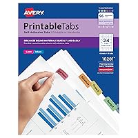 Avery Printable Self-Adhesive Plastic Tabs, 1-1/4