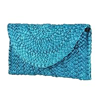 KUANG! Womens Straw Clutch Purse Handbag Shoulder Clutch Envelope Wallet Beach Straw Purse for Ladies