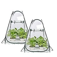 Pop Up Greenhouse Cover ,Pack of 2 Pcs,Flower House Mini Gardening Plant Flower Sunshine Room Room,Backyard PVC Greenhouse Cover for Cold Frost Protector Gardening Plants