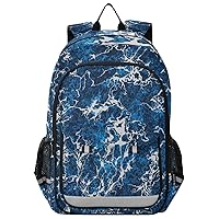 ALAZA Blue Marble Backpack Bookbag Laptop Notebook Bag Casual Travel Trip Daypack for Women Men Fits 15.6 Laptop