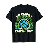 Go Planet It's Your Earth Day 2024 Environmental Rainbow T-Shirt