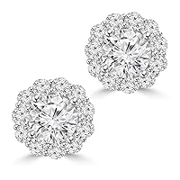 2.05 Ct Ladies Round Cut Diamond Stud Earring In 14 kt White Gold
