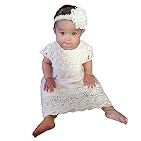 Topmaker Baby Baptism Dress,Crochet lace Dress