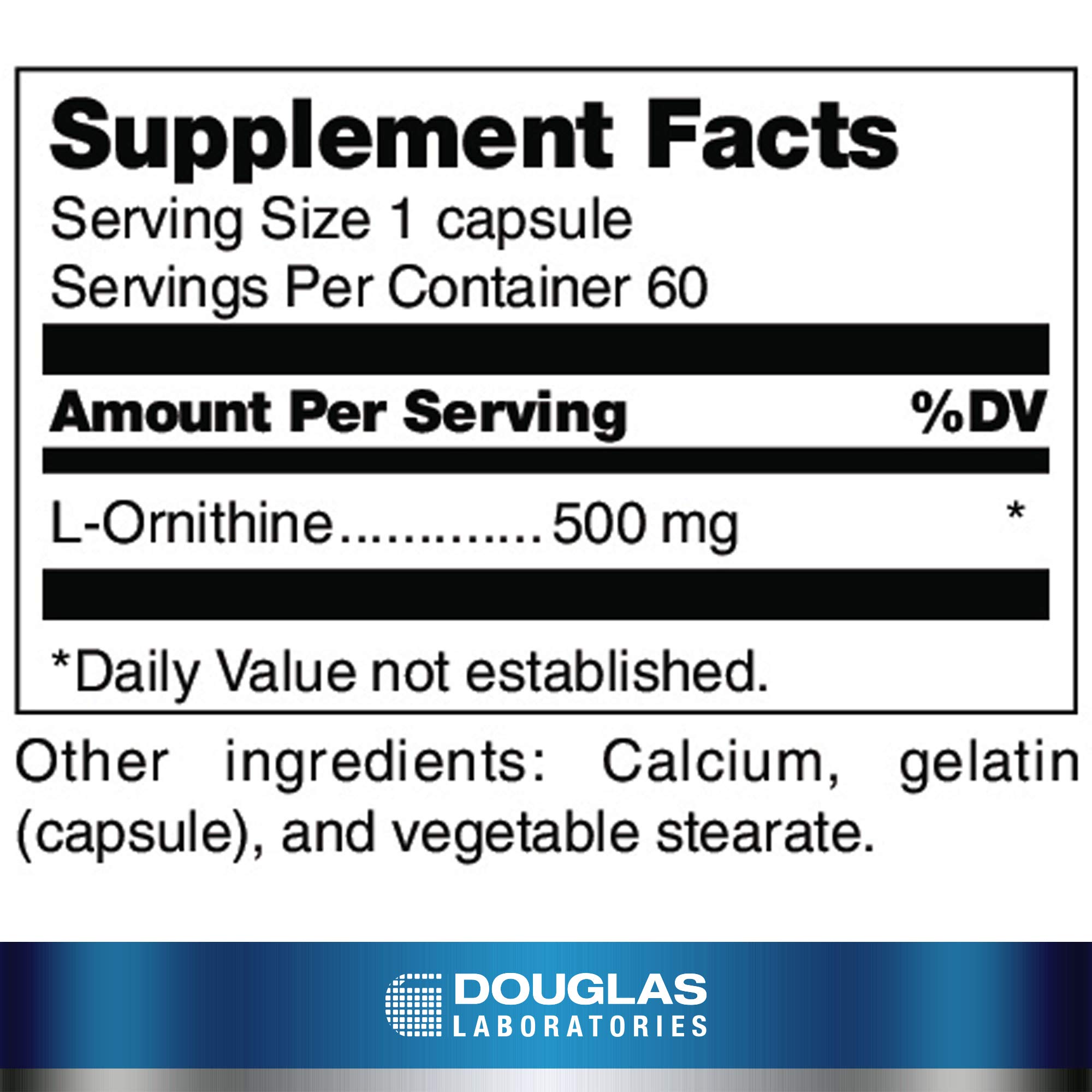 Douglas Laboratories L-Ornithine | Amino Acid Supplement for Liver, Wound Healing, and Gastrointestinal Support* | 60 Capsules