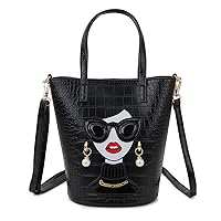 Novelty 3D Lady Face Purse Top Handle Satchel Handbags Clutch Purse for Women Unique Shoulder Bags