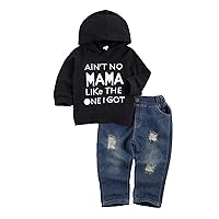 fhutpw Toddler Baby Boy Outfits Hoodie Sweatshirts & Jeans Clothes Set Fall Winter 6 9 12 18 24 Months