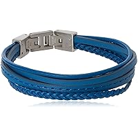 GUESS Blue Leather Multi Strand Bracelet