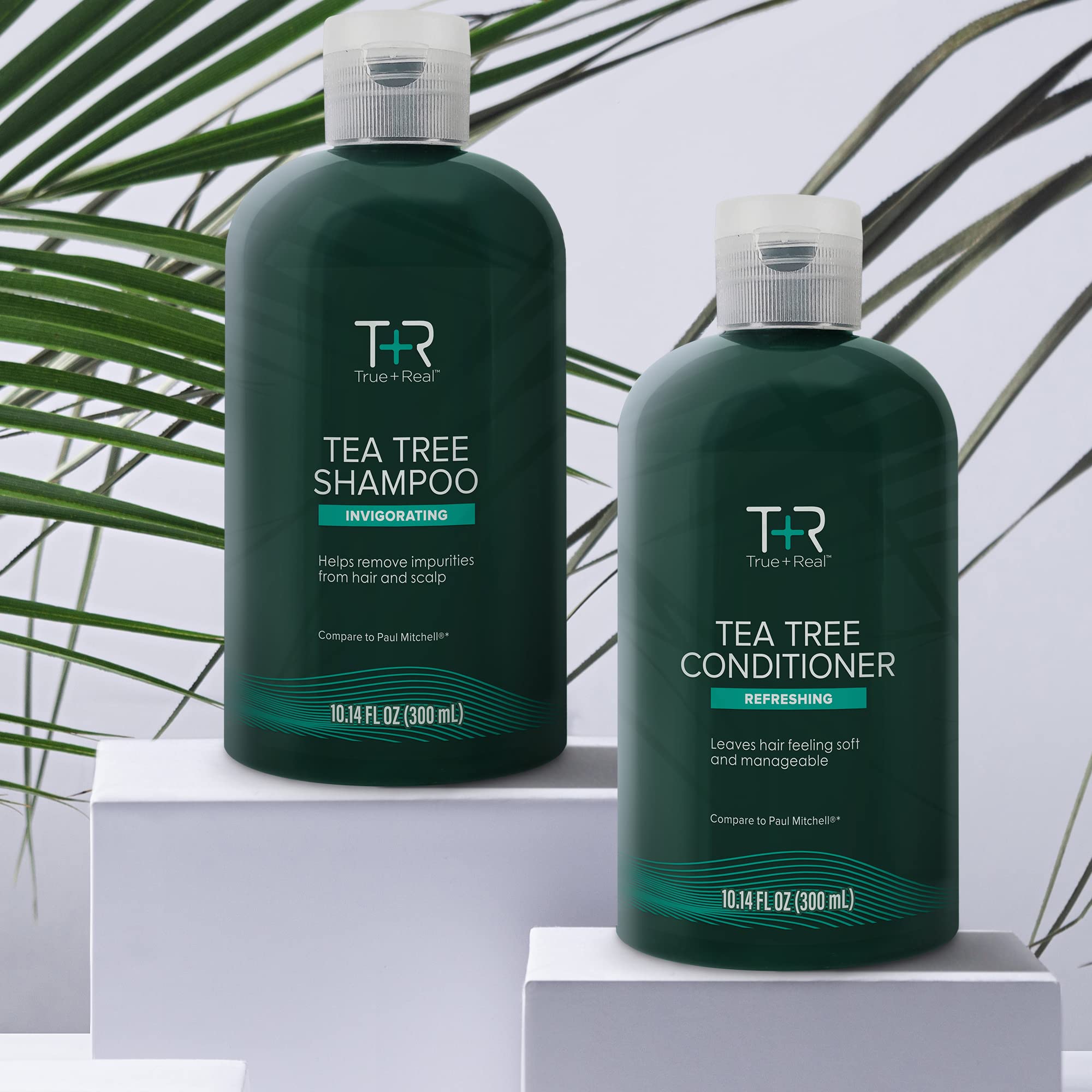 True+Real Tea Tree Conditioner, Moisturizing Formula, Hydrates, Soothes Scalp, Refreshing Mint Scent, For All Hair Types, 10.14 oz