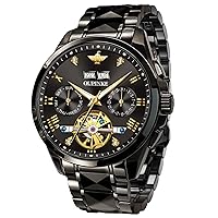 OUPINKE Automatic Watches for Men Luxury Mechanical Tungsten Steel Casual Luminous Wrist Watch Waterproof Sapphire Calendar Watches