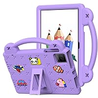 Revvl Tab 5G Tablet Case Kids 2023, EVA Shockproof Cover for Tmobile Revvl Tab 5G 10.36 inch Tablet Case, with Stand Handle DIY Figures, Purple