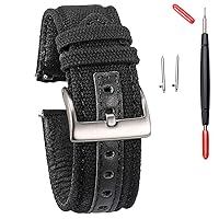 Canvas Watch Bands, Quick Release Watch Strap, Military Fabric Replacement Bands for Men Women, Choice of 18mm 20mm 22mm 24mm, fit for Heavy Duty Wearing