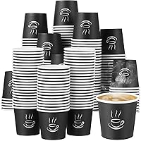 1000 Pcs 4 oz Paper Espresso Cups Small Coffee Cups Disposable Espresso Cups Black Paper Cups Paper Tea Cups Hot/Cold Drinking Cups for Travel, Party, Tea, Bathroom, Picnic, Events, Black