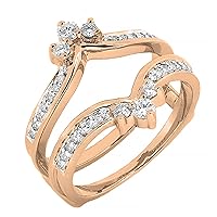 0.40 ctw. Round White Diamond Anniversary Wedding Band Enhancer Guard Double Ring 14K in Gold