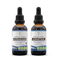 Horehound USDA Organic and Lomatium Liquid Extract (2 pcs.) | Alcohol-Free Tinctures | Organic Horehound (Marrubium vulgare) Dried Herb and Lomatium (Lomatium Dissectum) Dried Root (2x2 fl oz)