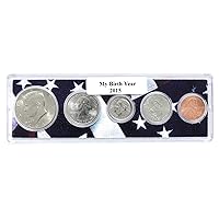 2015 5 Coin Birth Year Set in American Flag Holder Mint State