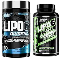 Nutrex Research Bundle Lipo-6 Cleanse & Detox for Weight Loss and Lipo 6 Black Diuretic Water Pills (80 Caps)