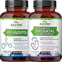 Zazzee Myo-Inositol Capsules and Extra Strength Prenatal Multi Complex