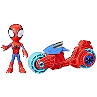 Hasbro Marvel Spidey and His Amazing Friends, Spidey Action Figure with Toy Motorcycle, Preschool Toys for 3 Year Old Boys and Girls and Up