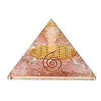 Large Orgone Pyramid | Rose Quartz Pyramid Crystal | Gurdian Angel Orgonite Pyramid | Organ Pyramids Positive Energy Healing
